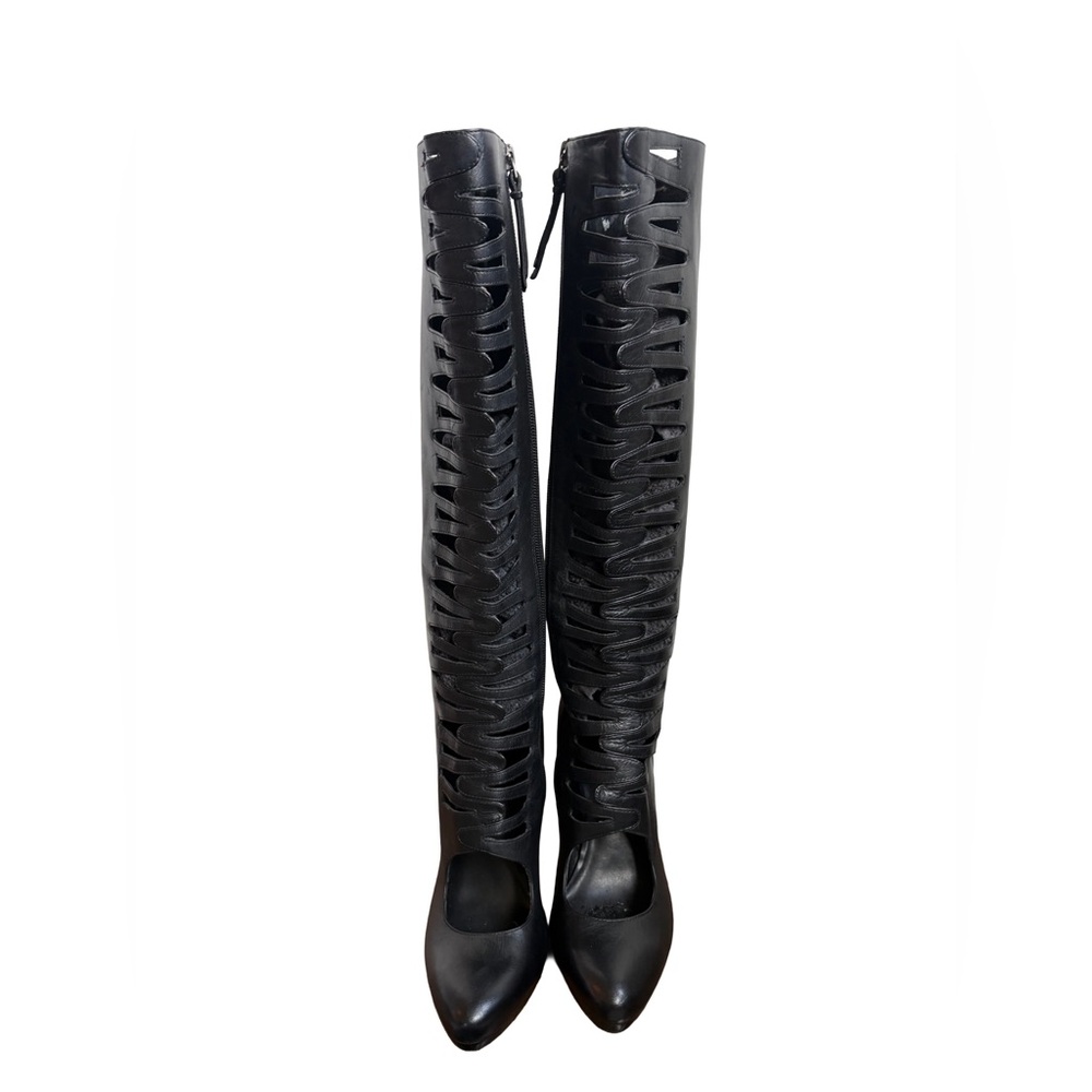 Calvin Klein Black Over the Knee Cut-Out Boots